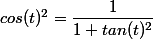 cos(t)^2=\dfrac{1}{1+tan(t)^2}